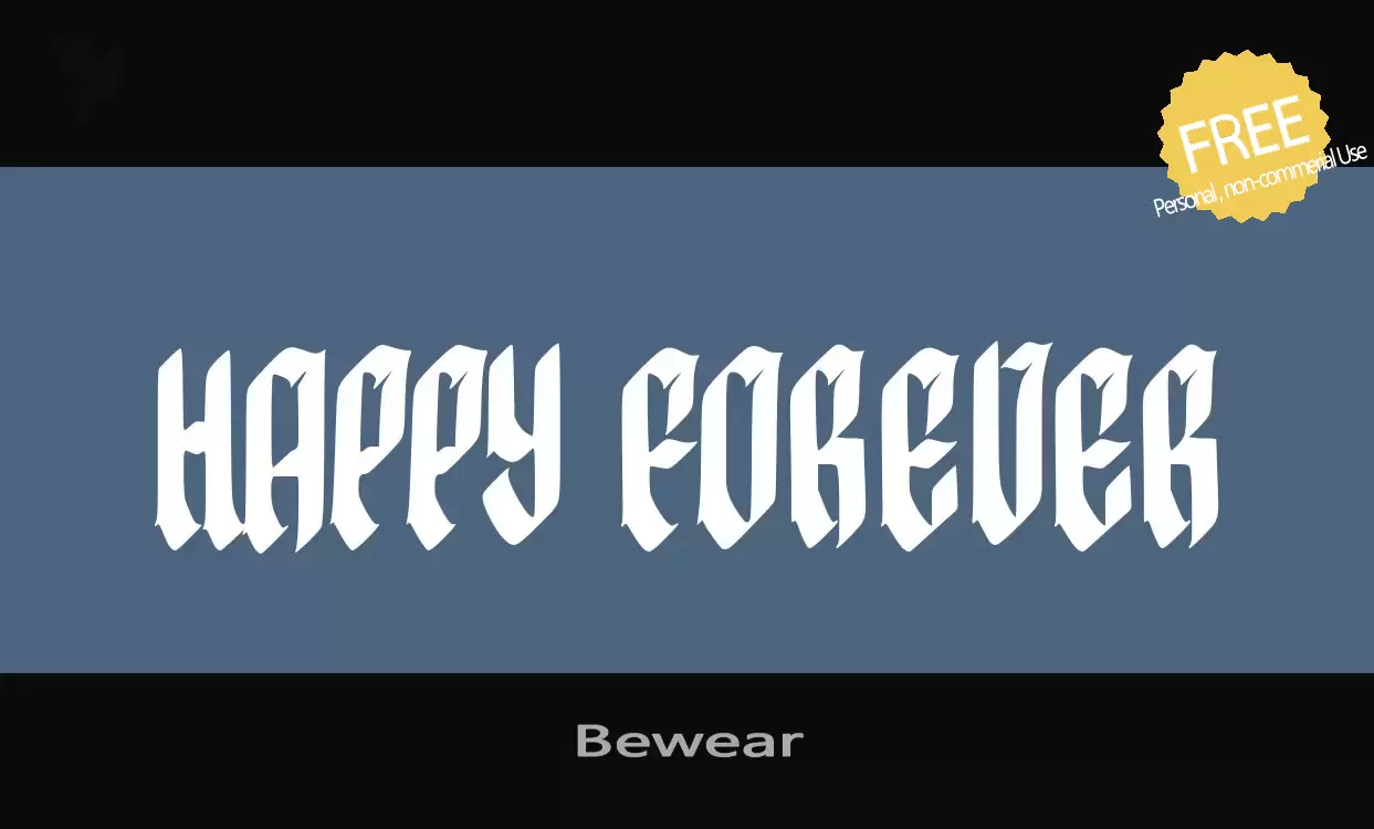 Font Sample of Bewear