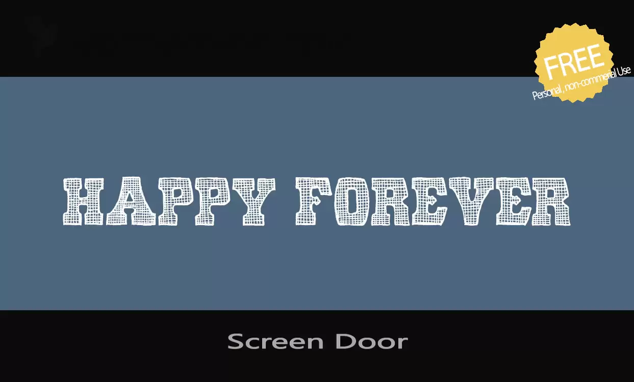 Font Sample of Screen-Door