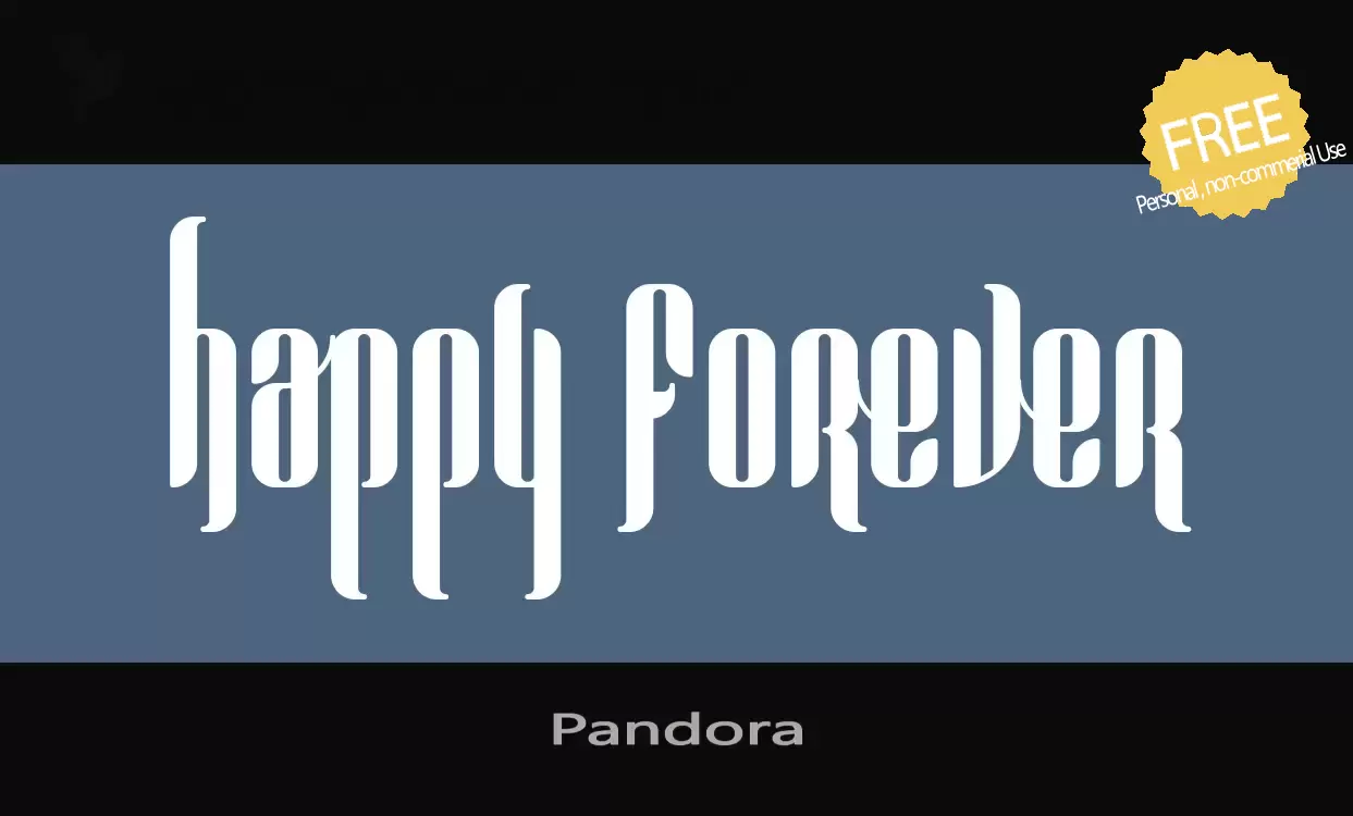 Font Sample of Pandora