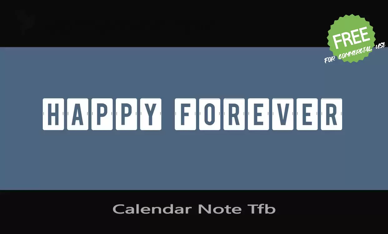 「Calendar Note Tfb」字体效果图