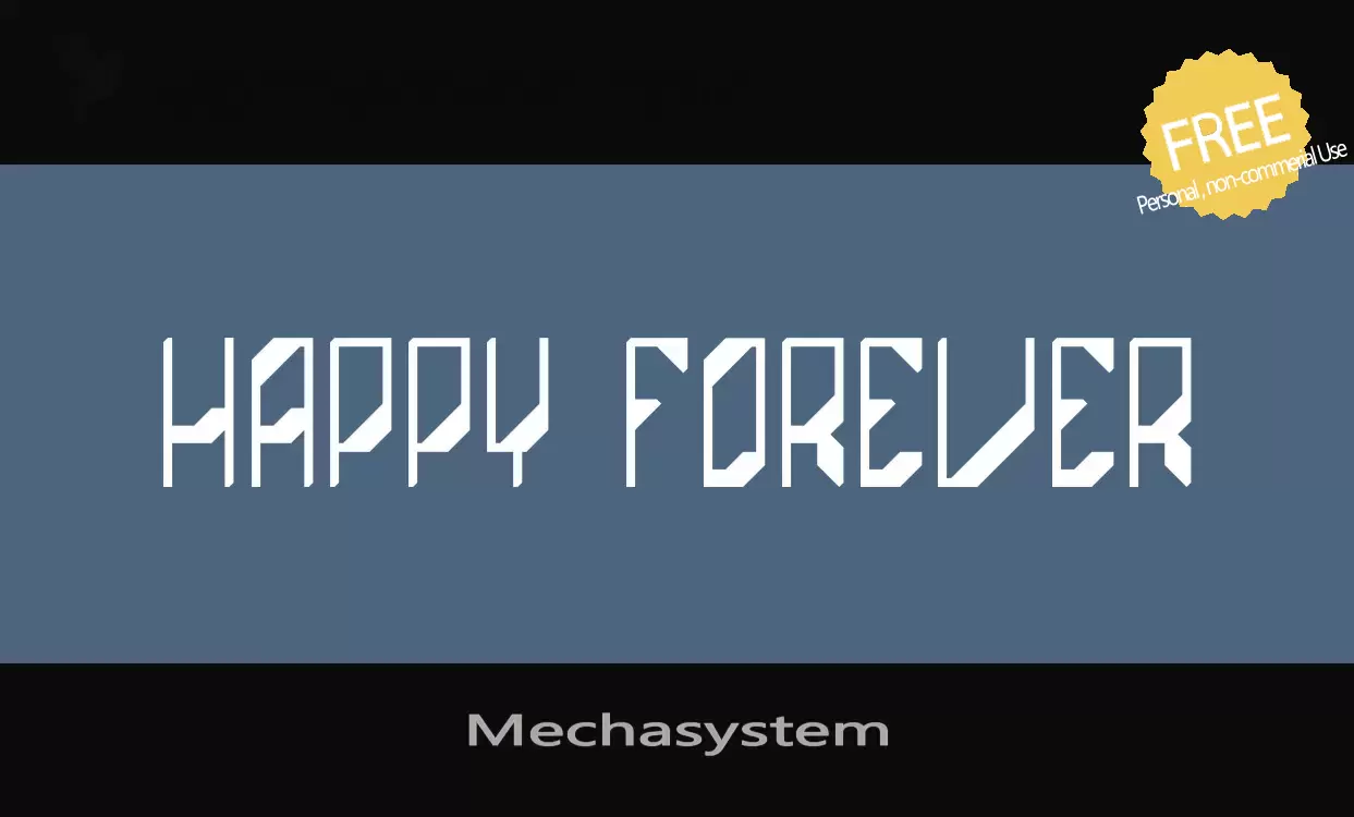 Font Sample of Mechasystem