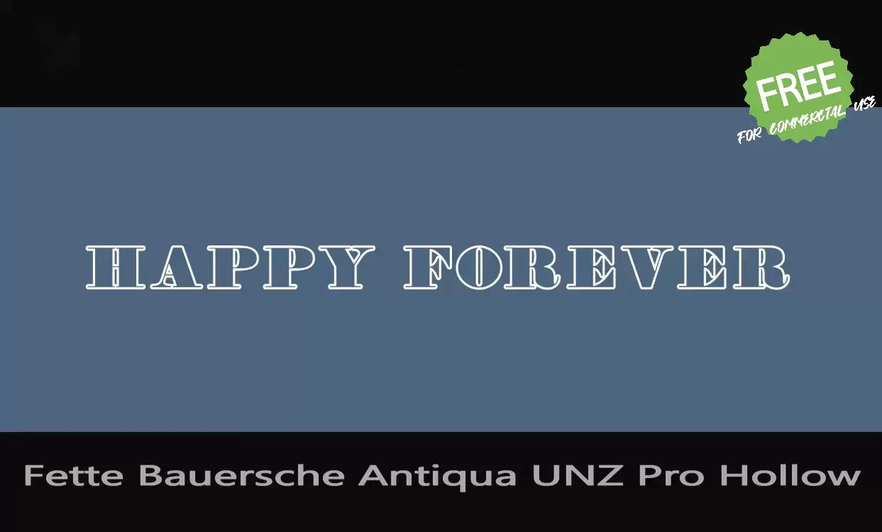 Sample of Fette Bauersche Antiqua UNZ Pro Hollow