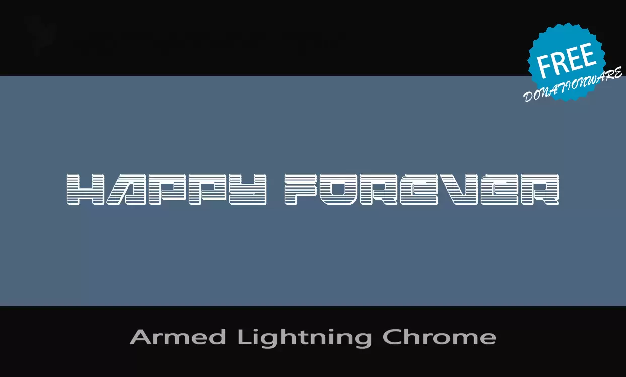 Font Sample of Armed-Lightning-Chrome