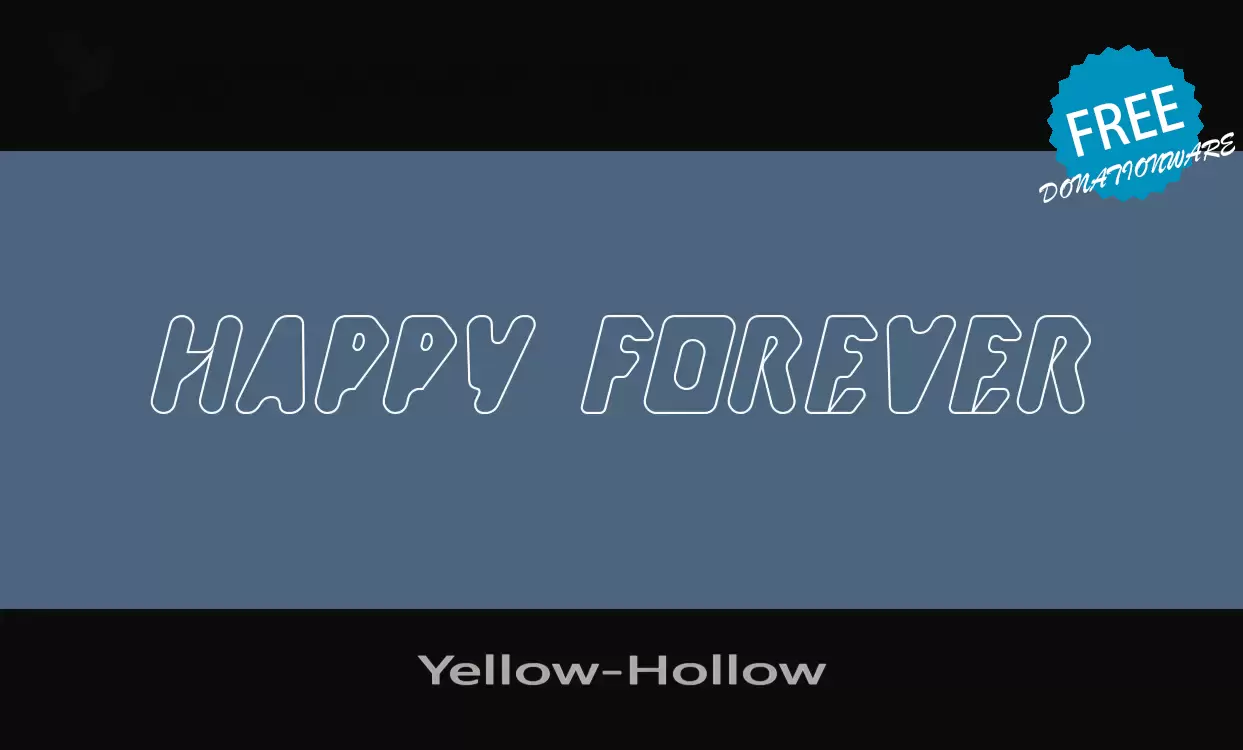 Font Sample of Yellow-Hollow