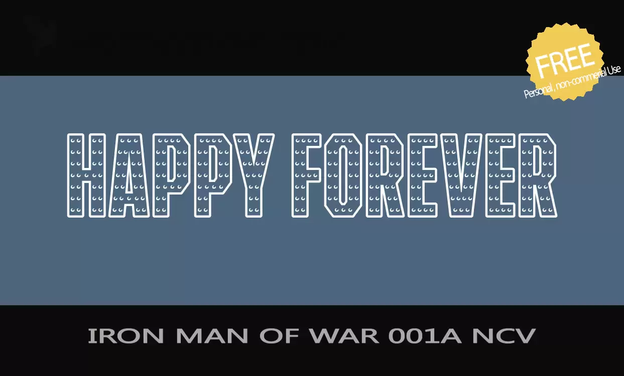 Font Sample of IRON-MAN-OF-WAR-001A-NCV