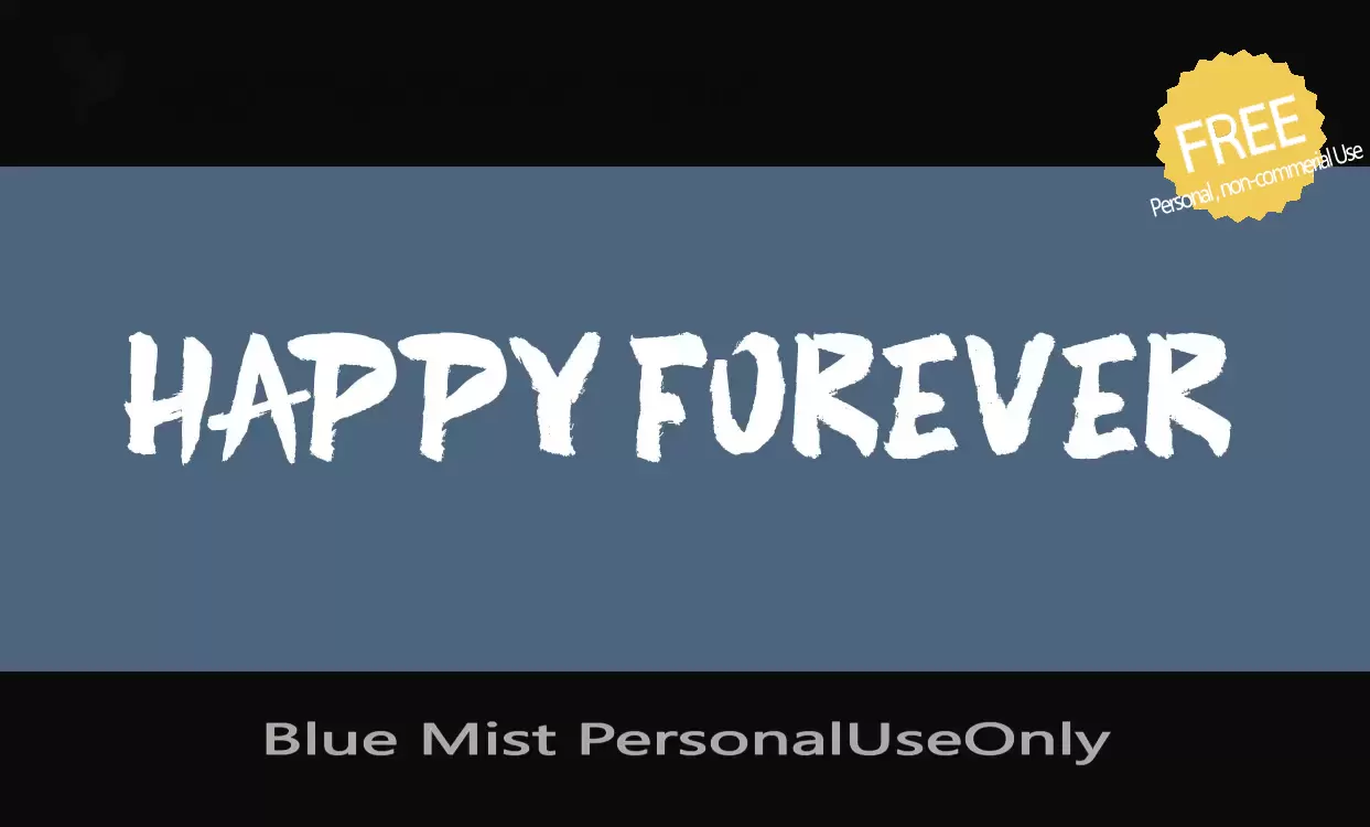 「Blue-Mist-PersonalUseOnly」字体效果图