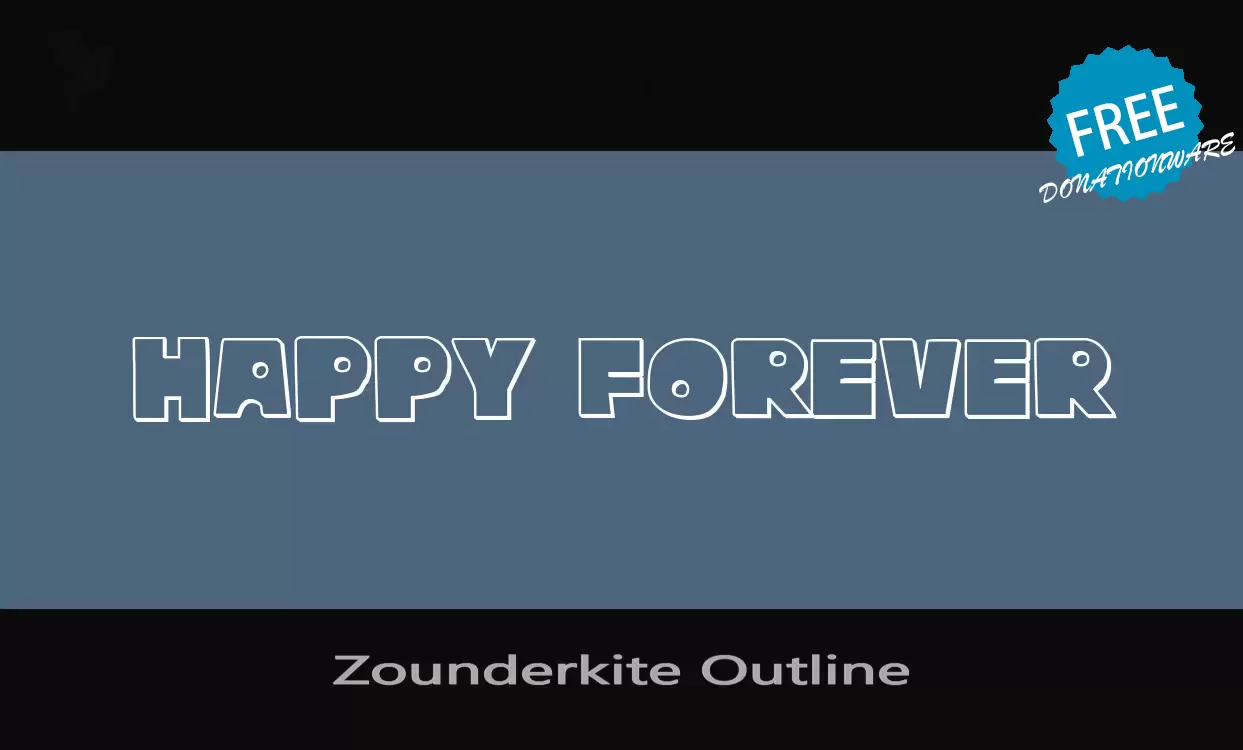 Font Sample of Zounderkite-Outline