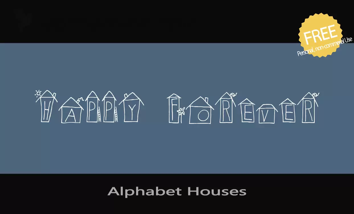 Font Sample of Alphabet-Houses