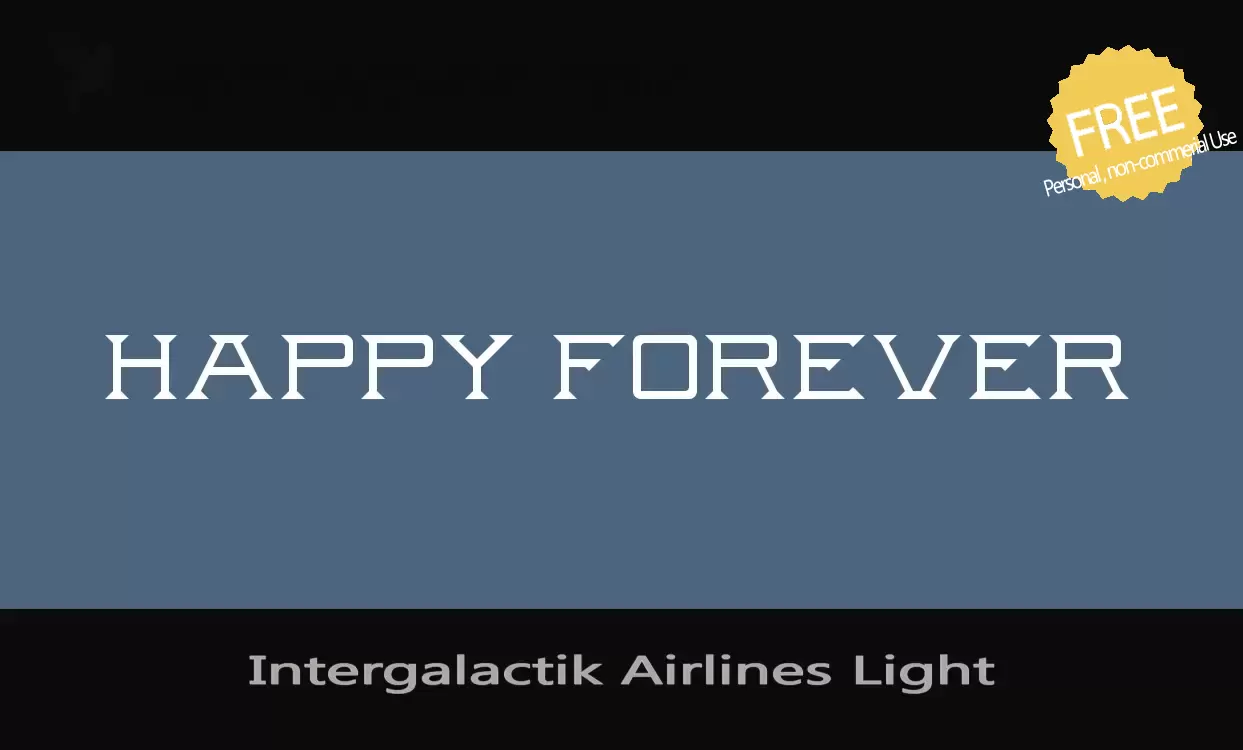 「Intergalactik-Airlines-Light」字体效果图