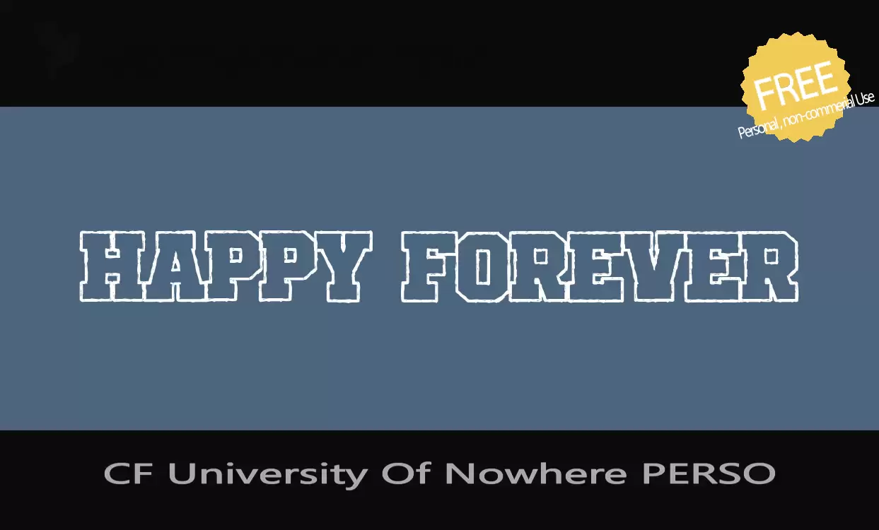 Font Sample of CF-University-Of-Nowhere-PERSO