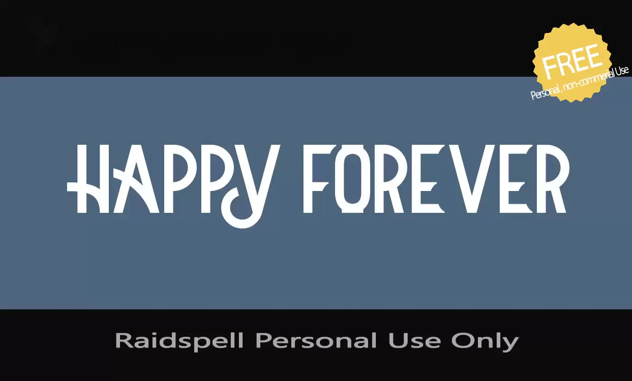 Font Sample of Raidspell-Personal-Use-Only