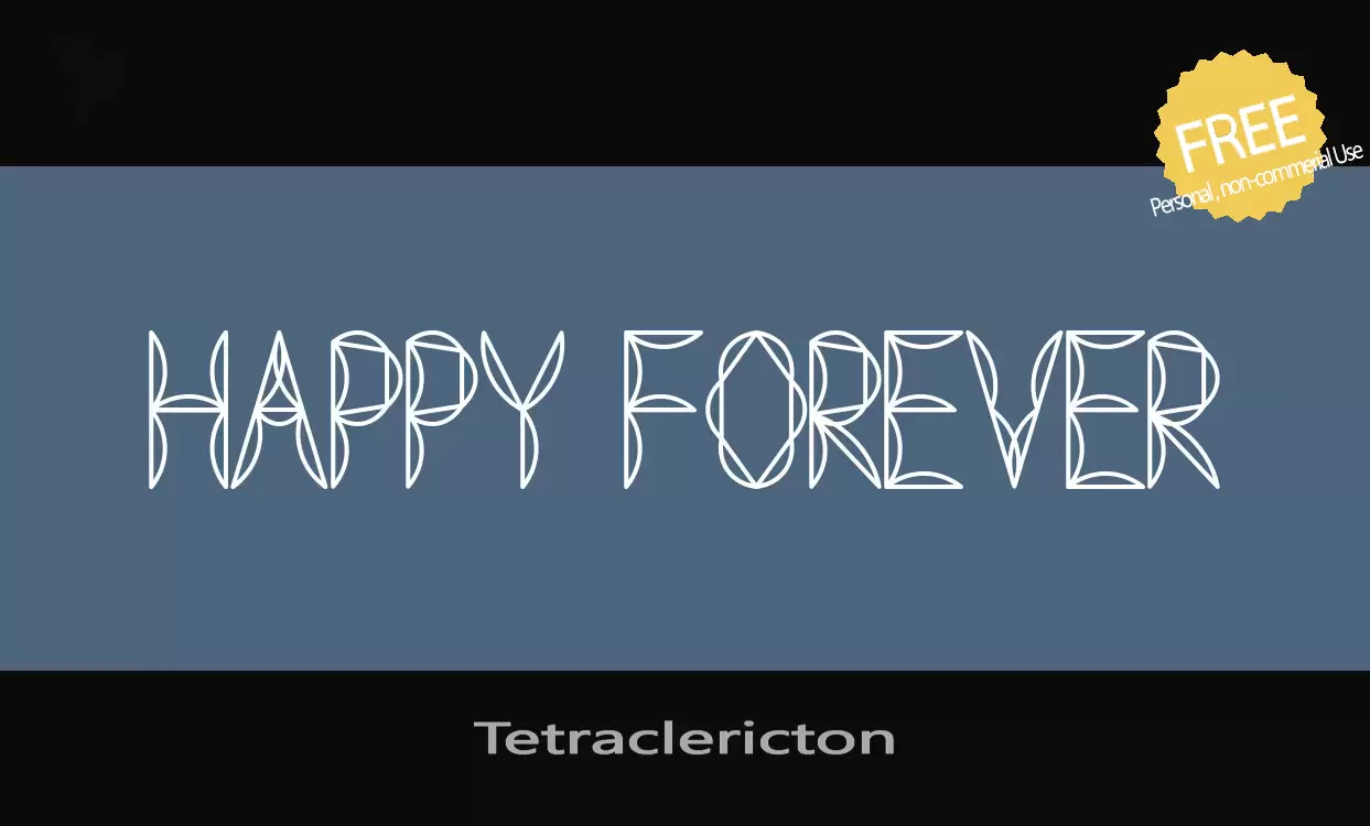 Font Sample of Tetraclericton