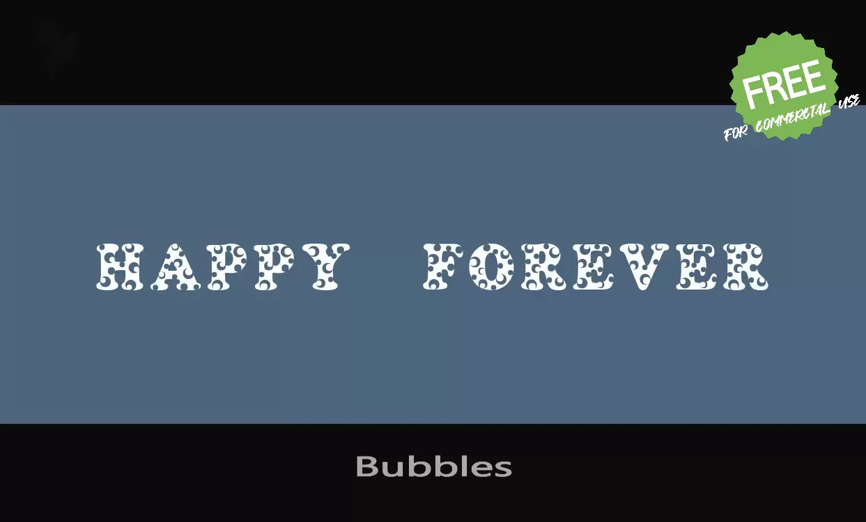 Font Sample of Bubbles