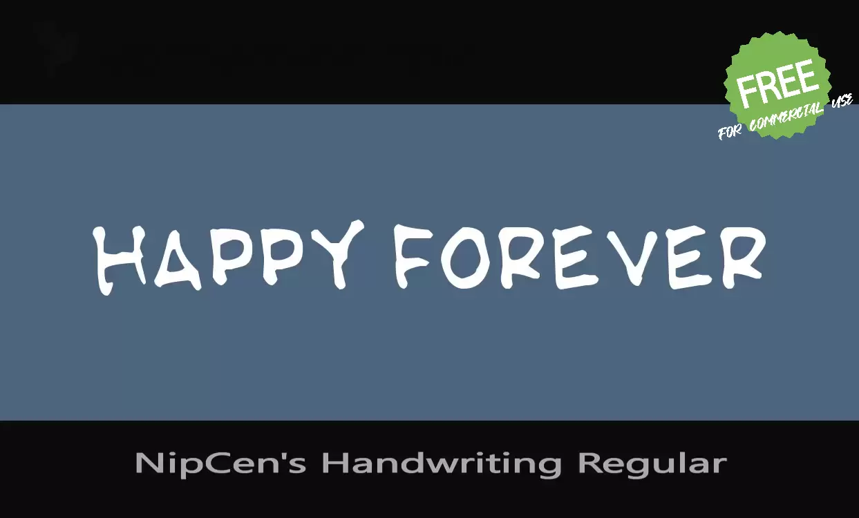 「NipCen's Handwriting Regular」字体效果图