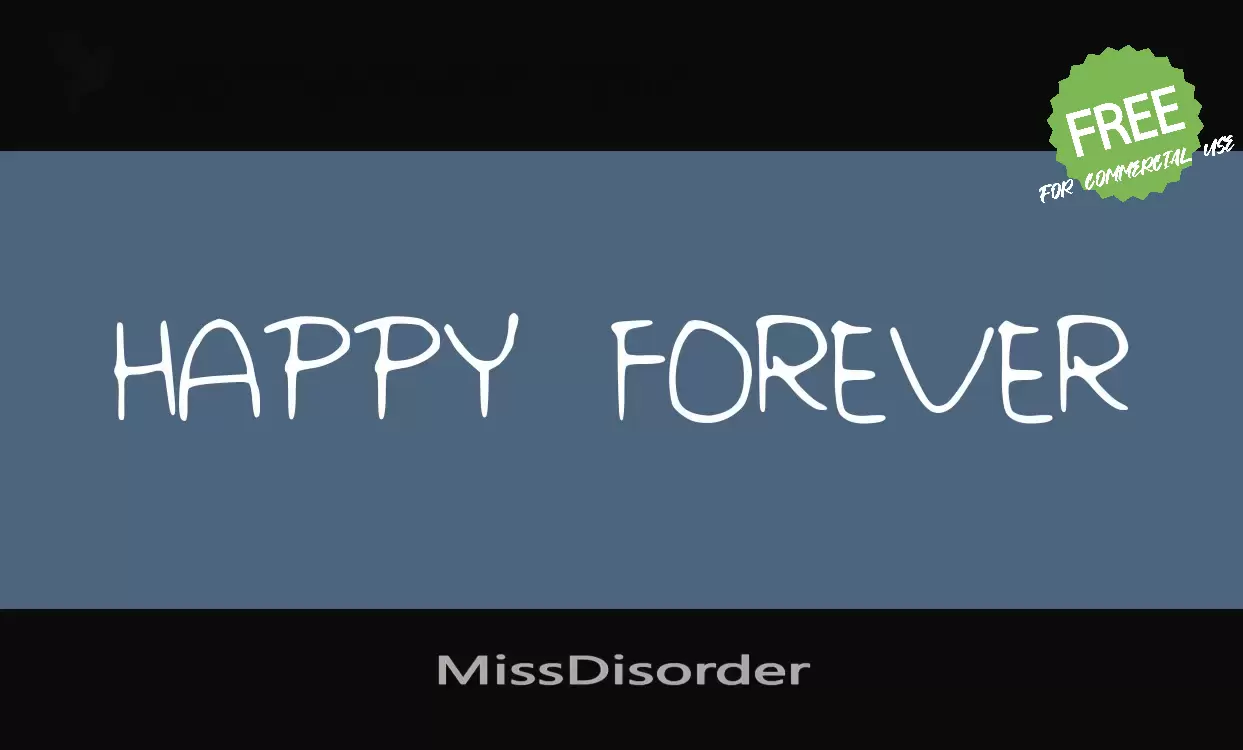 Font Sample of MissDisorder