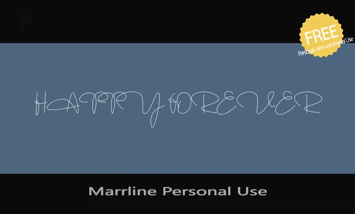 Font Sample of Marrline-Personal-Use