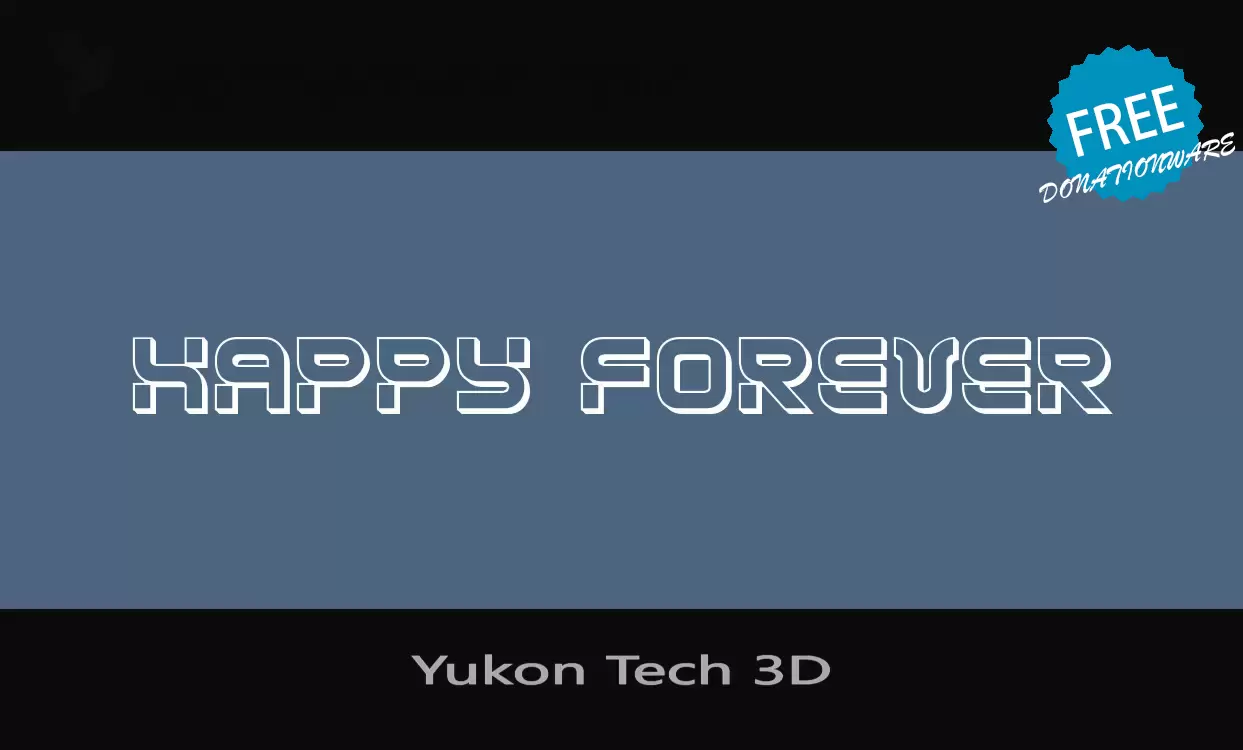 Font Sample of Yukon-Tech-3D