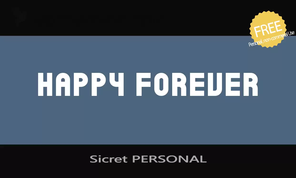 Font Sample of Sicret-PERSONAL