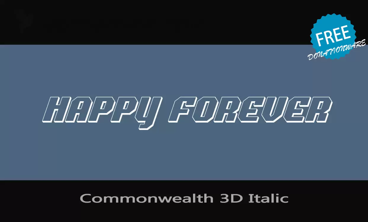 Font Sample of Commonwealth-3D-Italic