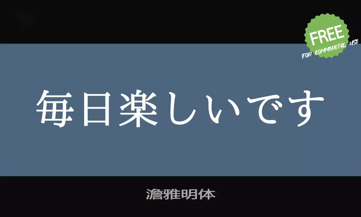 「澹雅明体」字体效果图