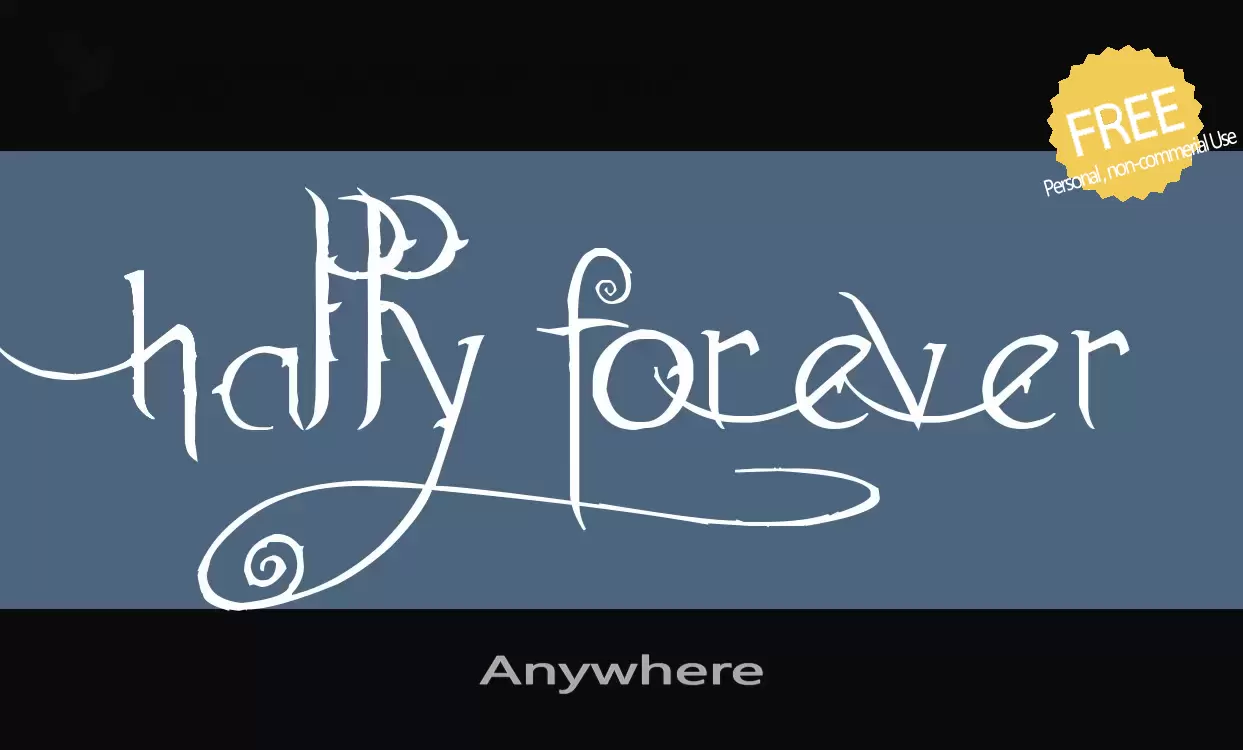 Font Sample of Anywhere