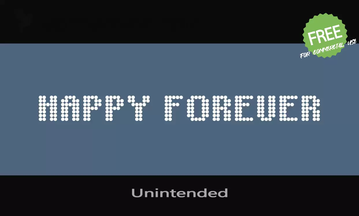 Font Sample of Unintended