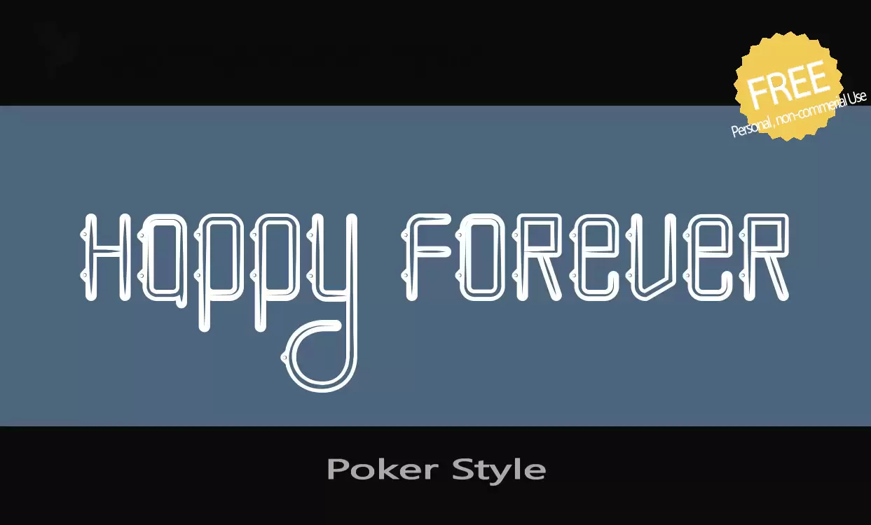 Font Sample of Poker-Style