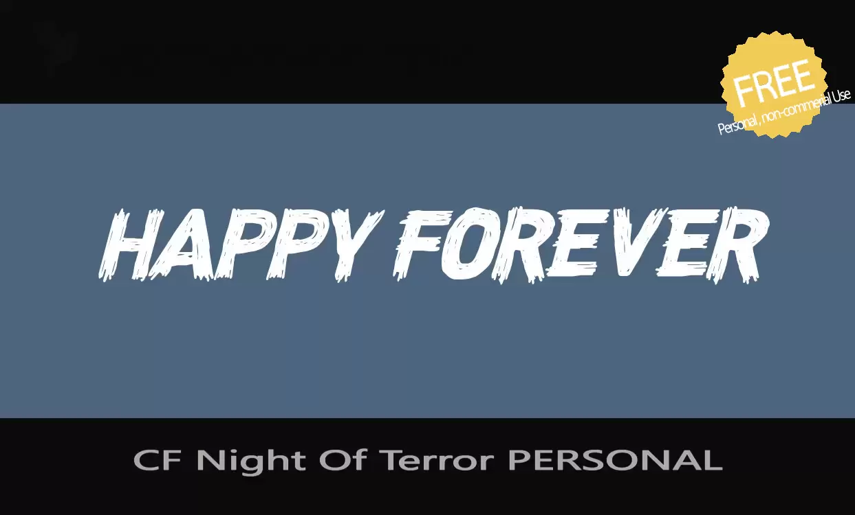 Font Sample of CF-Night-Of-Terror-PERSONAL