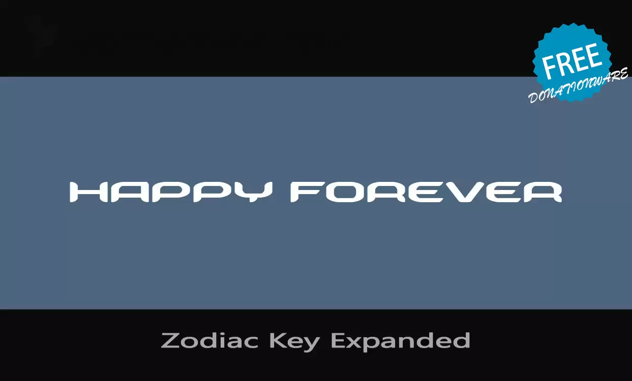 Font Sample of Zodiac-Key-Expanded