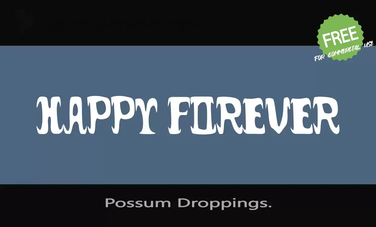 Font Sample of Possum-Droppings.