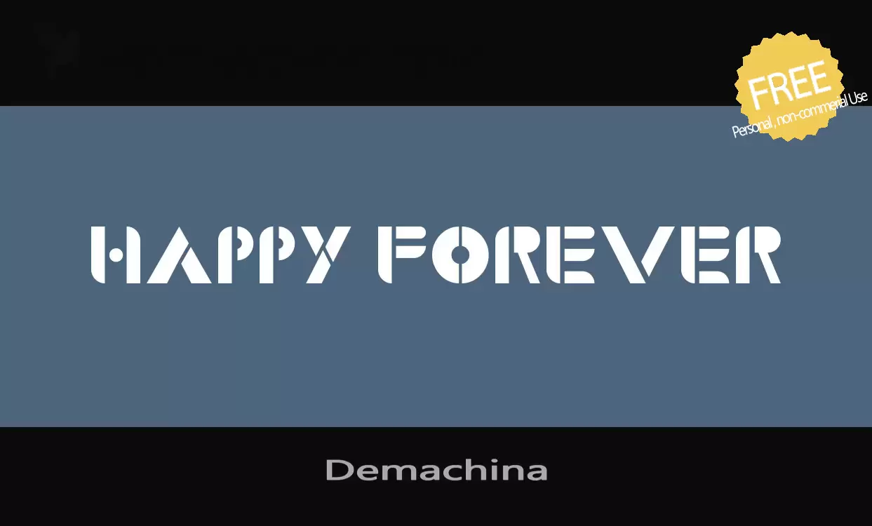 Font Sample of Demachina