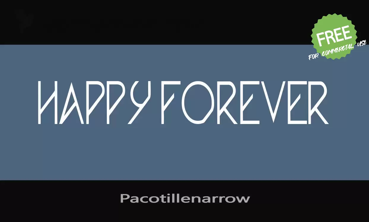 Font Sample of Pacotillenarrow