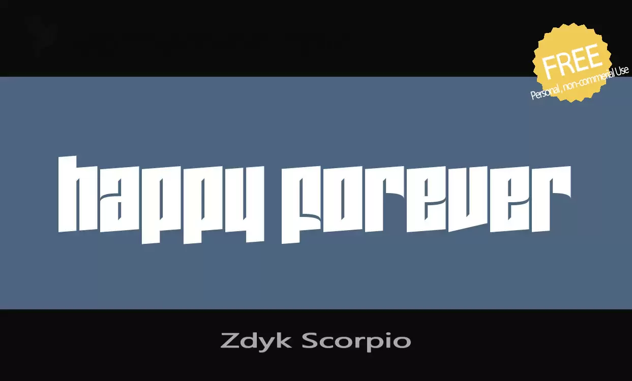 Font Sample of Zdyk-Scorpio