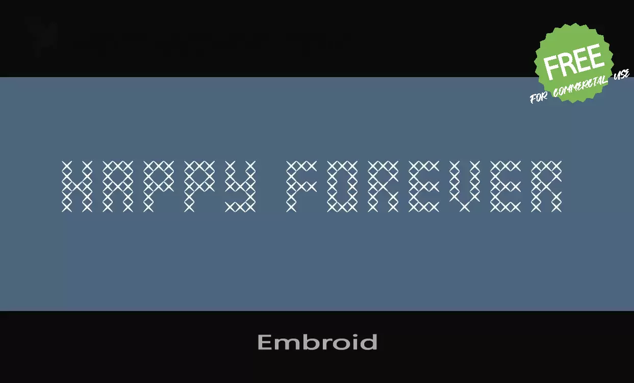 Font Sample of Embroid