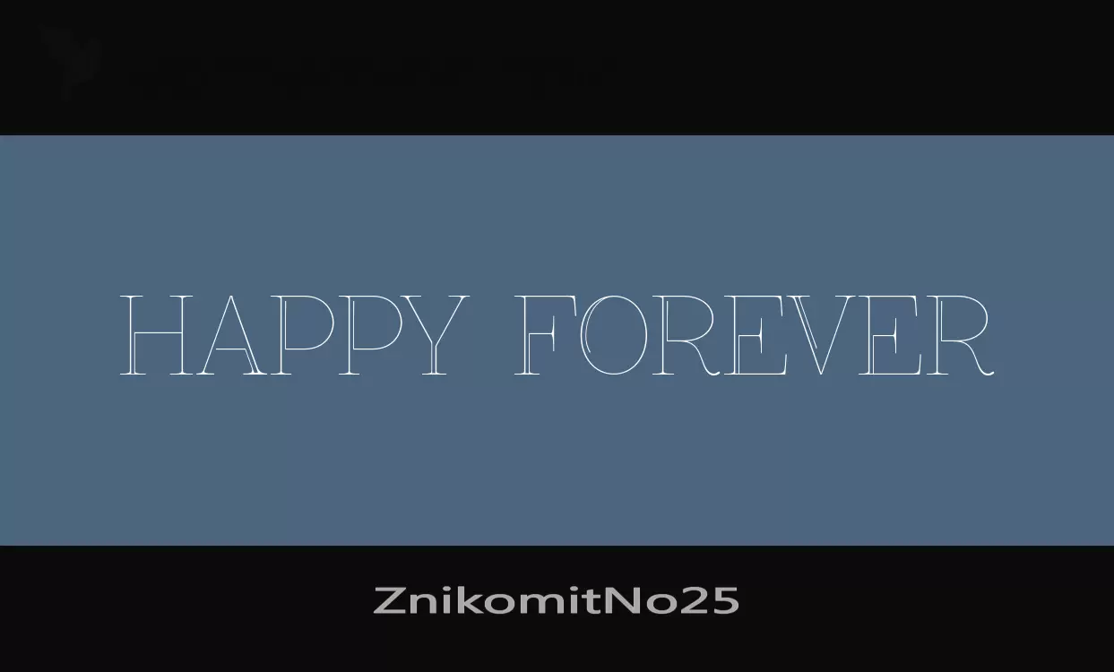 Font Sample of ZnikomitNo25