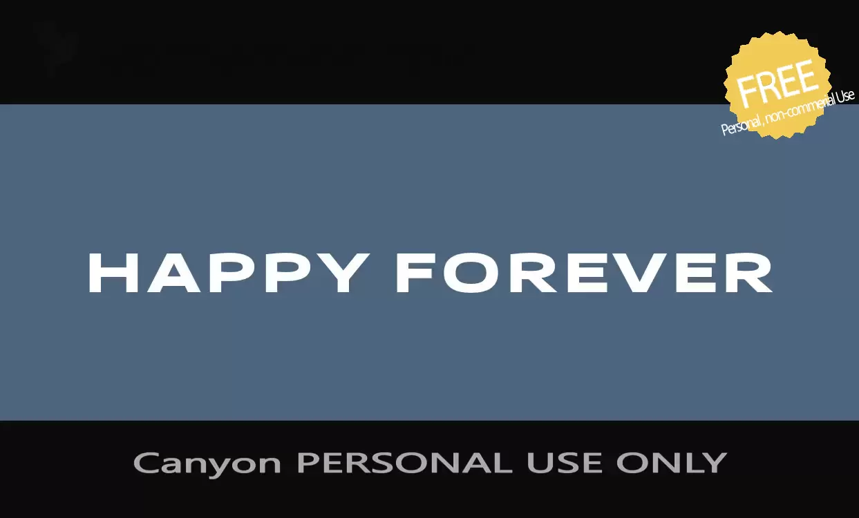 「Canyon-PERSONAL-USE-ONLY」字体效果图