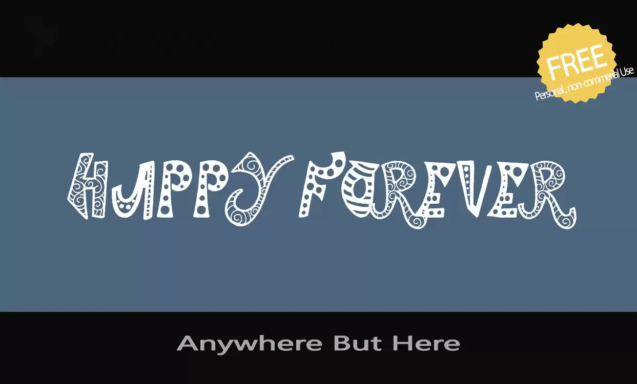 Font Sample of Anywhere-But-Here