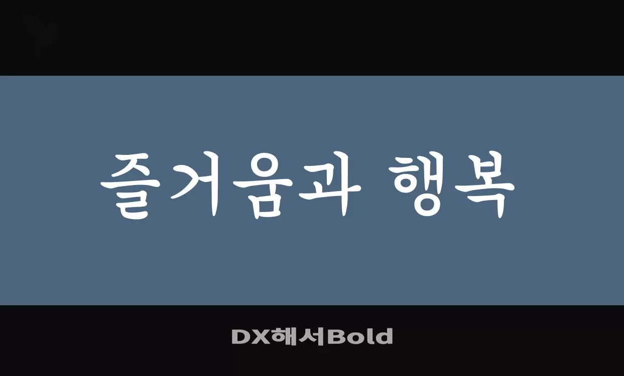 Sample of DX해서Bold