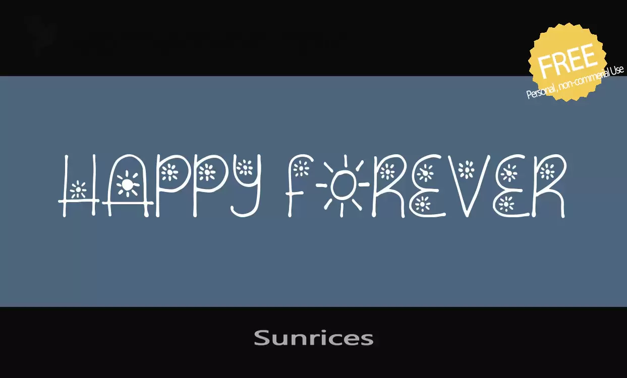 Font Sample of Sunrices