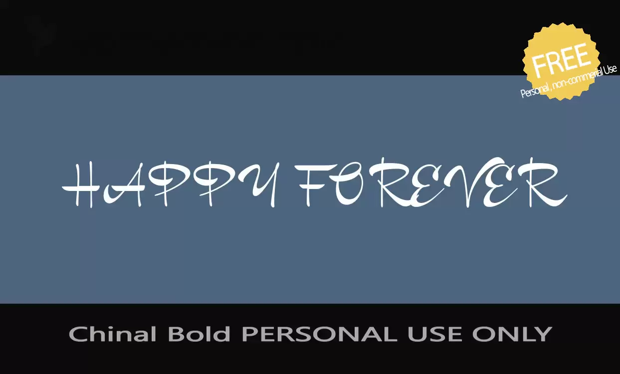 「Chinal-Bold-PERSONAL-USE-ONLY」字体效果图