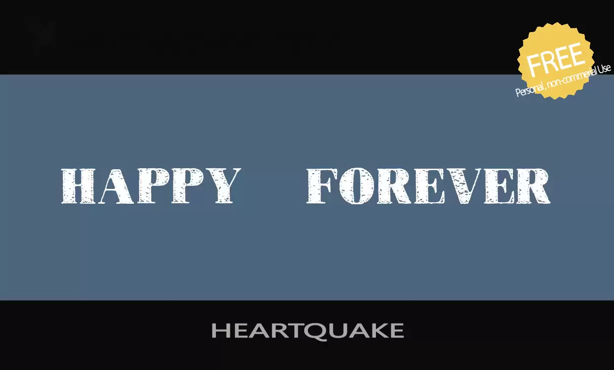 Font Sample of HEARTQUAKE