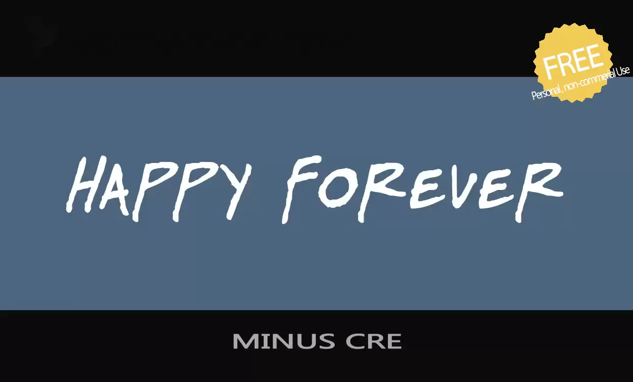 Font Sample of MINUS-CRE