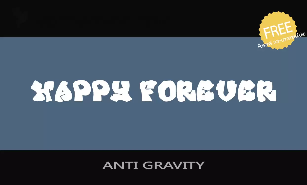 Font Sample of ANTI-GRAVITY