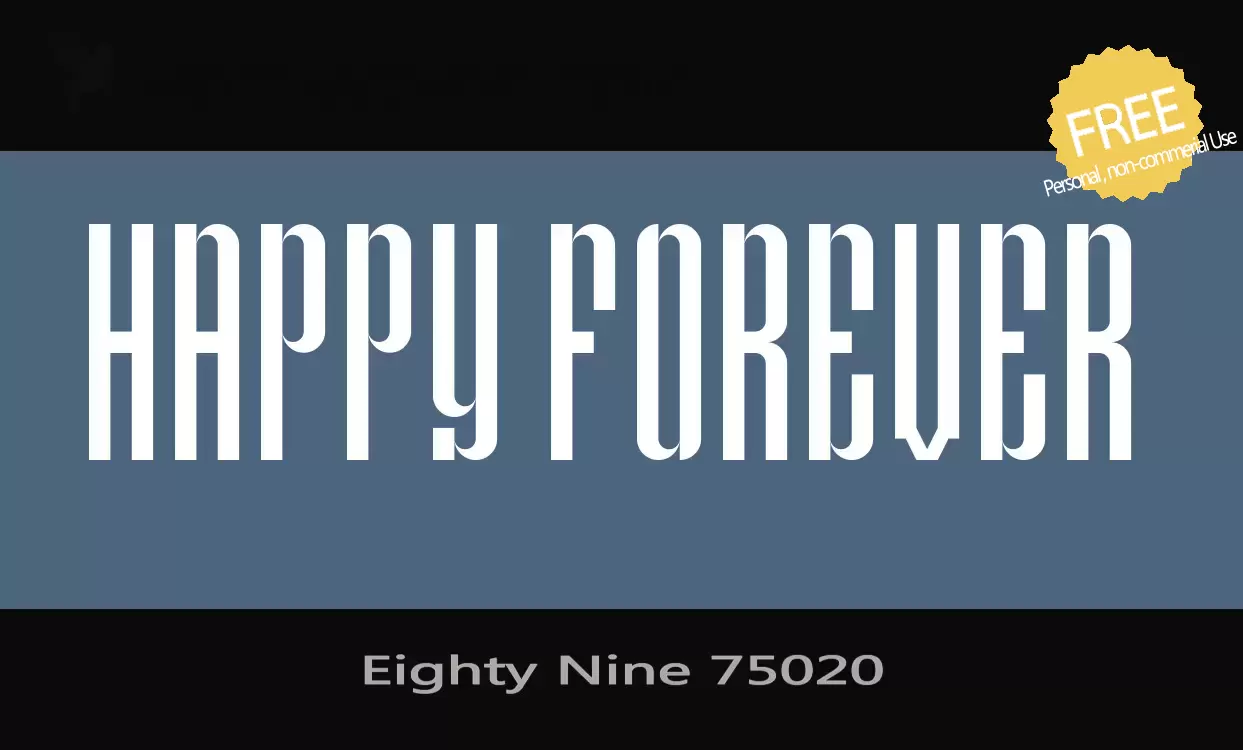 Font Sample of Eighty-Nine-75020