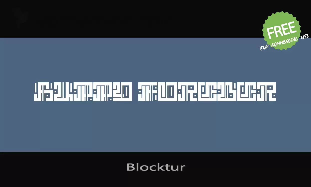 Font Sample of Blocktur