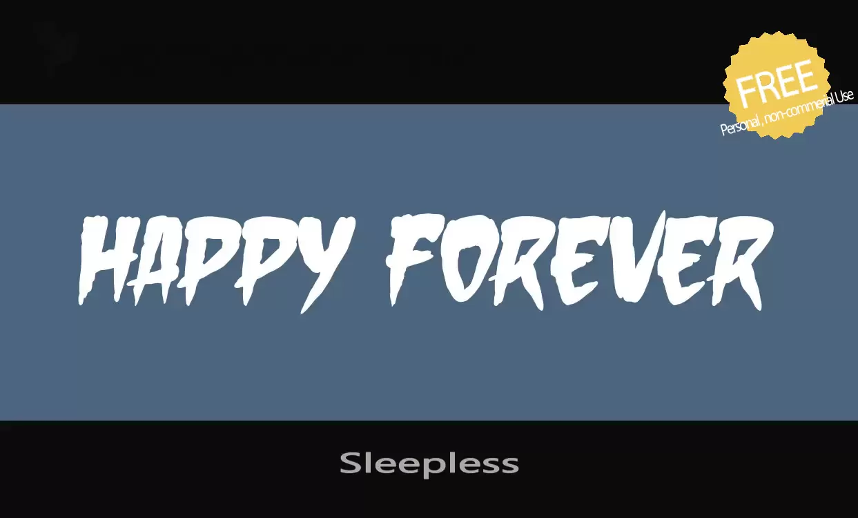 Font Sample of Sleepless