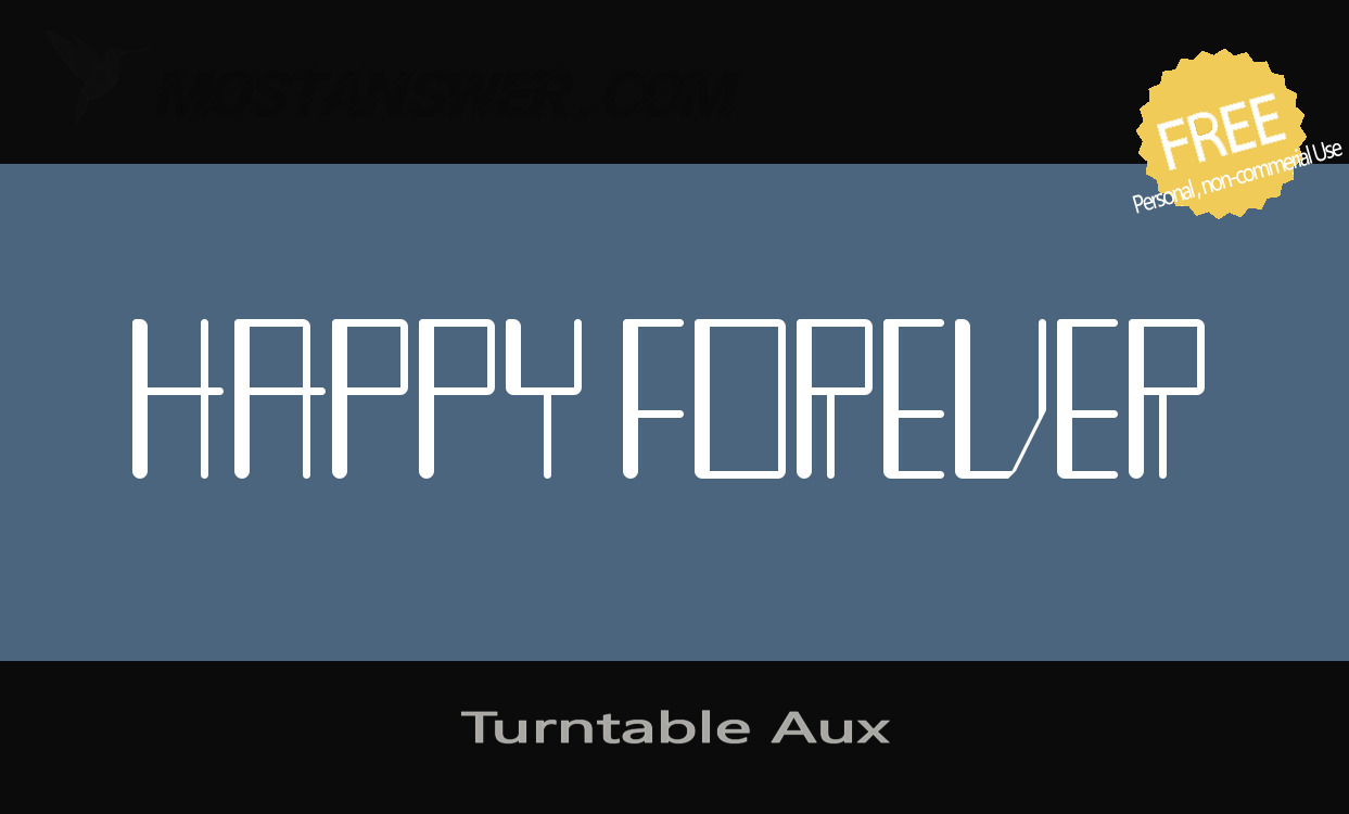 TurntableAux Regular Font by Harry Blakeman | mostfont.com