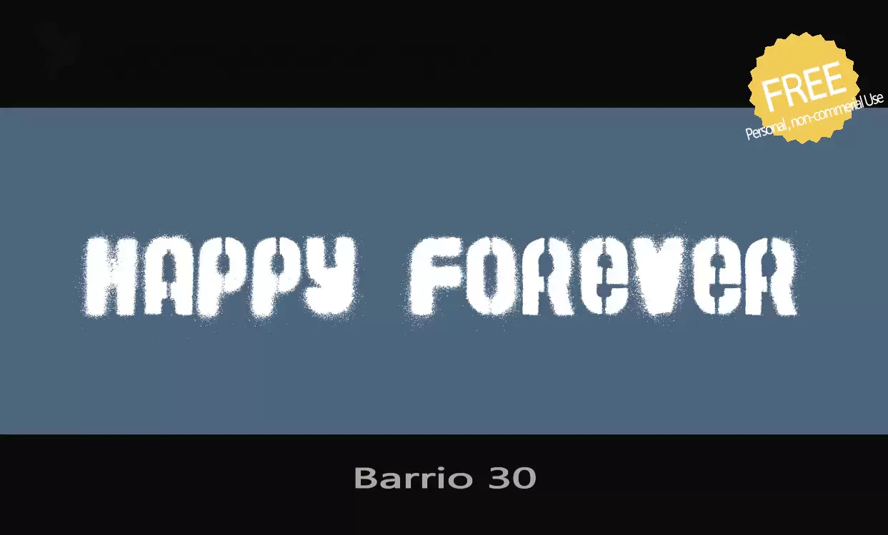 「Barrio-30」字体效果图