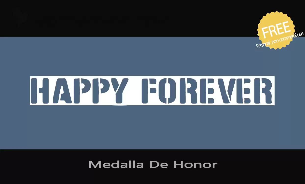 Font Sample of Medalla-De-Honor