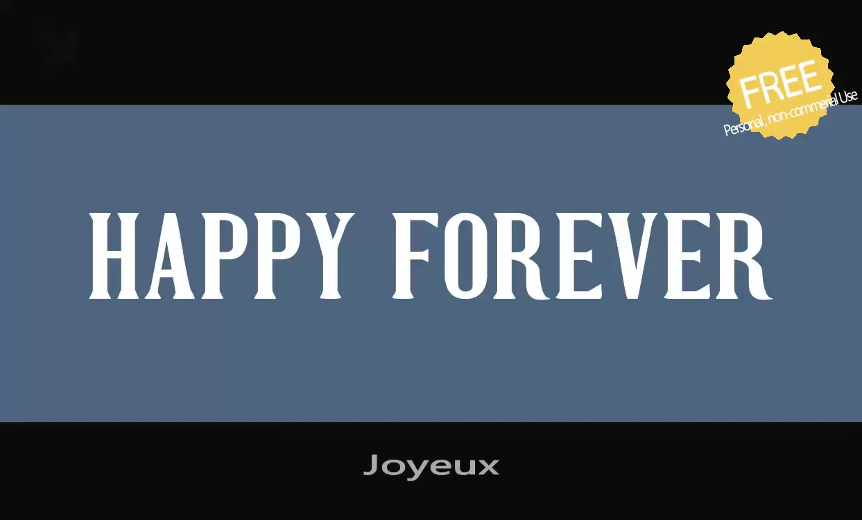 Font Sample of Joyeux